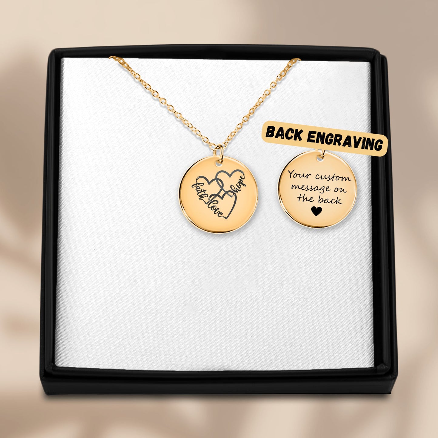 Faith, Love & Hope Coin Pendant Necklace