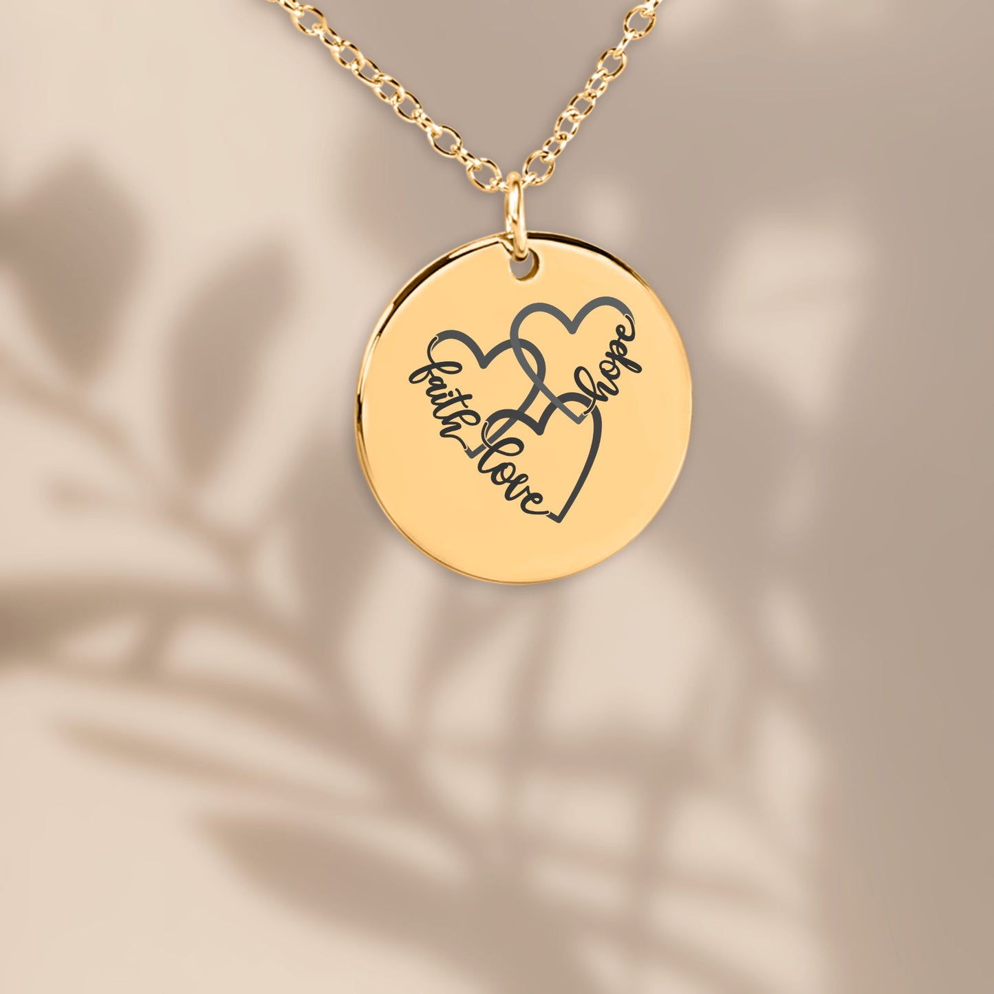 Faith, Love & Hope Coin Pendant Necklace