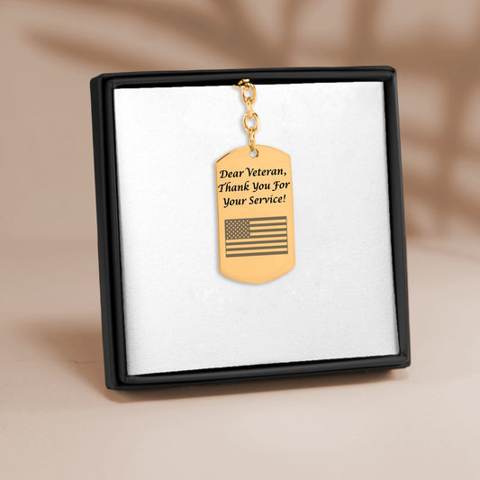 Veteran Tag Keychain