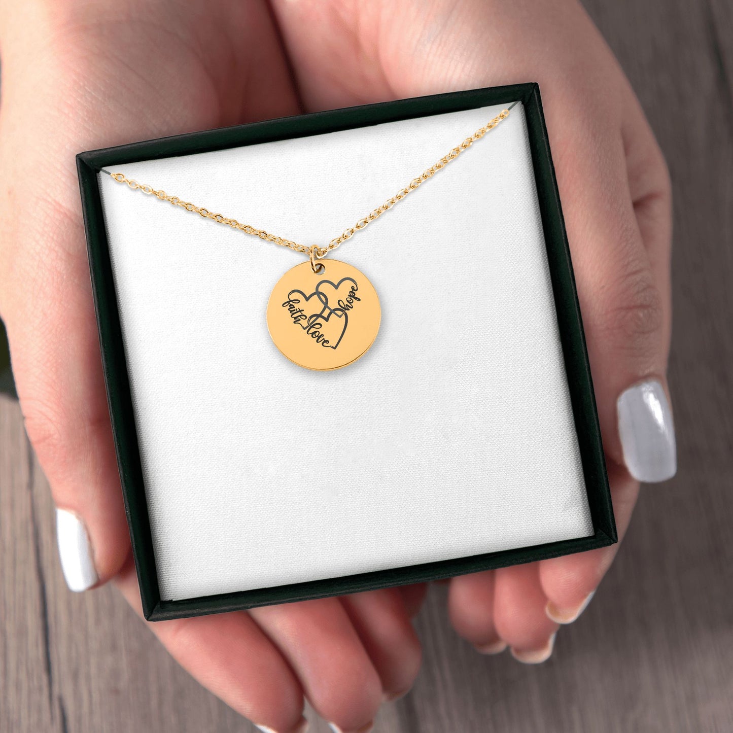 Faith, Love & Hope Coin Pendant Necklace